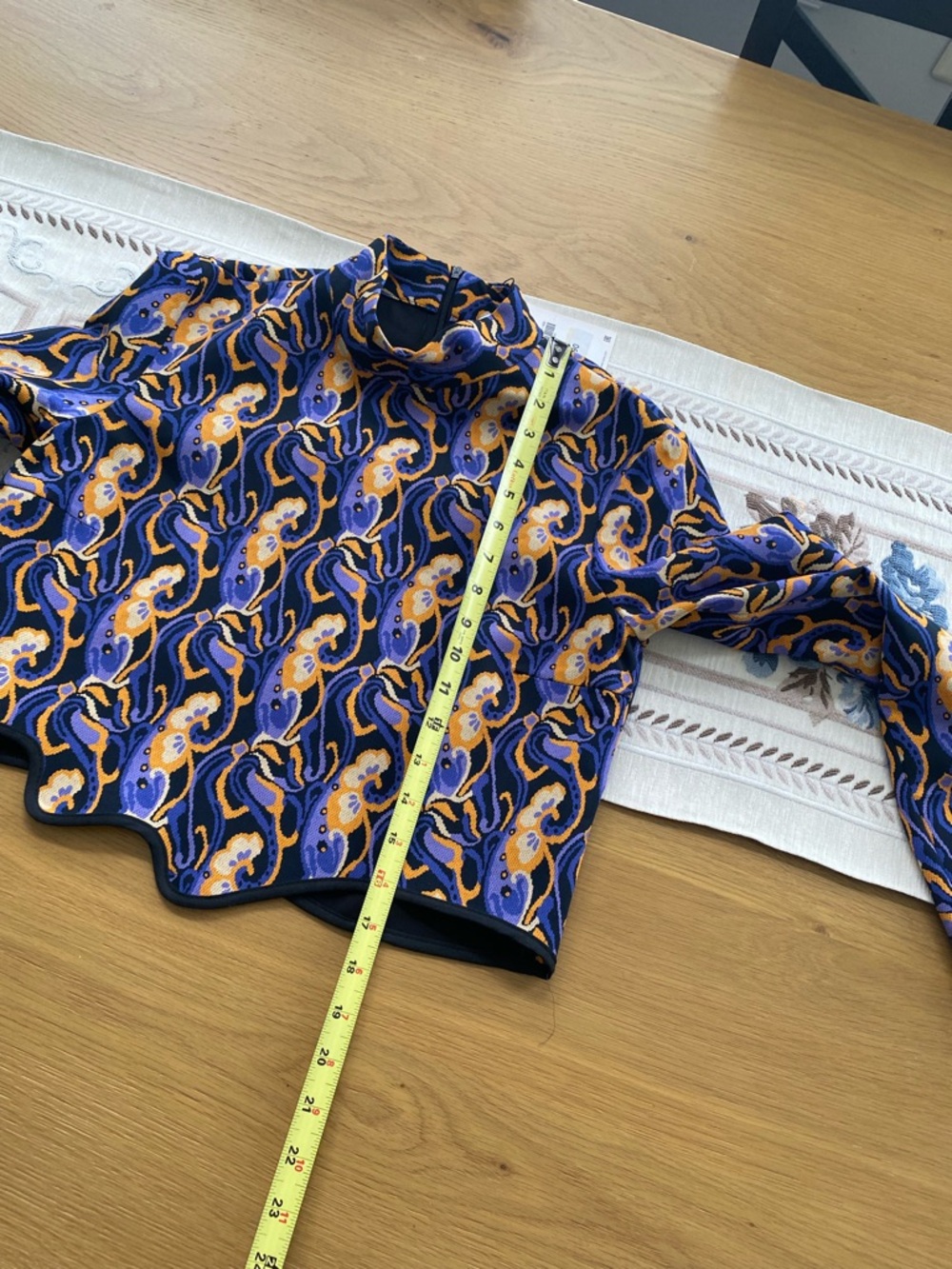 NWT Zara Printed High Neck Cropped Top - Size M - Picture 7 of 11